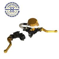 ราคา มือคลัช มือเบรคพร้อมแม่ปั๊มเบรคปรับระดับ 7 8 22มม อลูมิเนียมอัลลอยด์ CNC สีทอง (402774120)