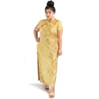 ราคา กี่เพ้ายาวไซส์ใหญ่ กี่เพ้าสาวอวบ ชุดจีน L XL 4XL กี่เพ้าคนอ้วน ชุดตรุษจีนไซส์ใหญ่ Chinese Style Traditional DressQipao big size สีดำ (21340209955)