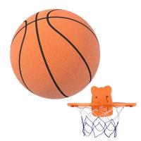 ราคา Quiet Basketball Indoor High Resilience Indoor Basketball No Sound Basketball Mute Basketball Soft Basketball Lightweight and Easy to Grip for Indoor Outdoor Basketball Games expedient (20877765998)