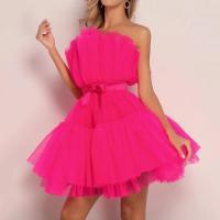 ราคา ชุด Tulle วันเกิดผู้หญิงเดรสงานพรอมสำหรับคนอ้วนสั้นเกาะอกตาข่ายแบบสั้นชุดเดรสนางฟ้าปาร์ตี้ค็อกเทลมีจีบมีระบายชุดราตรียาวมีกากเพชร (19717150761)