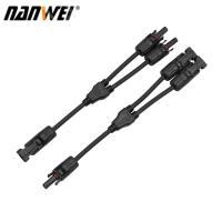 ราคา NANWEI Y Branch Solar Connectors Parallel Cable Adapter 4 Way Solar Cable Connector Self Locking IP67 Waterproof PV Panel Male Female Extension Connector 12AWG (15602258439)