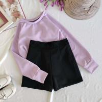 ราคา กางเกงขาสั้น เสื้อครอปแขนยาวเอวลอย ชุดสองชิ้น ชุดเซท (17228628724)