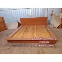 ราคา เตียงไม้สัก เตียงไม้สไตล์โมเดิร์น เสริมคิ้วไม้สักแต่งรอบฐานเตียง (20414359355)