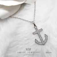 ราคา สร้อยจี้ ฝังคริสตัลแน่น ลายสมอเรือ Anchor สัญลักษณ์ ความหมายดีๆ สร้อย สร้อยคอ เครื่องประดับ NK091 ValueJewelry (11471416594)