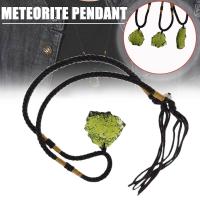 ราคา BBYES คริสตัลธรรมชาติสีเขียวอัญมณี Moldavite ประกายกระจกสร้อยคอของขวัญ (19843865830)