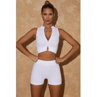 ราคา Nessaj ชุดกีฬาผู้หญิงเสื้อกั๊กมีซิปชุดกางเกงขาสั้นวิ่งออกกำลังกายเลกกิ้งโยคะแอโรบิคยกสะโพกชุดชุดชั้นใน Training Gym (19353076499)