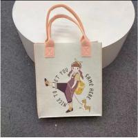 ราคา กระเป่าผ้าสักหลาด กระเป่าถือแฟชั่น สกรีนลายการ์ตูนจุกของได้เยอะ พร้อมส่ง (19650639983)