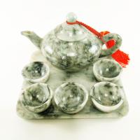 ราคา ชุดกาน้ำชาหยกแท้ สไตล์วินเทจ งานแฮนด์เมด ทำจากหยกแท้ทุกชิ้น ประกอบด้วย 1 กาน้ำชาหยกมีพู่ห้อย 5 ถ้วยน้ำชาหยก และ 1 ถาดรองชา หยกแท้ 100 (16391668301)