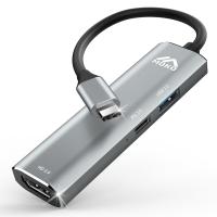ราคา MoKo 3 In 1 USB C ถึงหัวแปลงสัญญาณ HDMI Type C ไปยังตัวแปลงแบบหลายพอร์ต HDMI พร้อม3 0 USB 100W PD ชาร์จเร็ว Thunderbolt Bolt 3 4 USB C แปลงสำหรับ MacBook Pro air iPad Pro air samsung S23 S22 S10 (2012