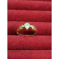 ราคา แหวนเพชรแฟนซีหยดน้ำเพชรข้างชุบทอง (19414601292)