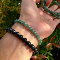 ราคา 5JA BL สร้อยข้อมือหยกเขียวจักรพรรดิ 5 มิล เนื้อแก้ว เนื้แฉ่ำ สีเขียวสด เขียวน้ำทะเลลึก กลม เงา สวย หยกพม่าแท้100 bl5 (20984614839)