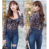 ราคา บอดี้สูทแขนยาวลายเสือผ้ายืดสไตล์ซีทรู 1793 (5200752184)