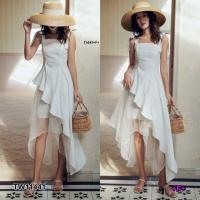 ราคา พร้อมส่ง เข้าเพิ่ม รอบ4 จำนวนจำกัด 50 ตัวสุดท้าย Hot New Maxi Dress เดรสสายเดี่ยวแบบผูกไหล่ ผ้ามุ้งซีทรู (17136724656)