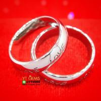 ราคา แหวนคู่ ลายLOVE แหวนเงินแท้ ชุบทองคำขาว YTG 10384 (17507462079)