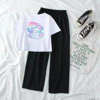 ราคา GG เด็กหญิงอายุ 10 14 ปี ชุดเชตเด็กหญิง ชุดเซ็ต 2 ชิ้น เสื้อยืดแขนสั้น กางเกงขากว้างสำหรับเด็ก เสื้อนักเรียน ญ เสื้อผ้าเด็กโต (19791029737)