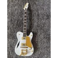 ราคา Custom Shop WhiteFender Telecaster Semi Hollow Body กีตาร์ไฟฟ้า F Hole Body Gold B500 Tremolo Bridge (15461243675)