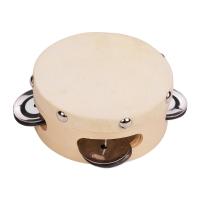 ราคา New Arrival 4 Hand Tambourine with Single Row Jingles Sheepskin Drum Skin en Tambourines Entertainment Musical Timbrel for Adults Kids Dancine Singing Party (20914093516)