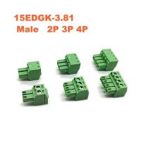 ราคา 10pcs Pitch 3 81mm Screw Plug in PCB Terminal Block Right Angle Pin 2 3 4P Male Female Pluggable Morsettiera Connectors Bornier (17914495437)