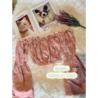 ราคา เสื้อครอปผ้าฝ้าย สม๊อคอก แขนยาว 022 เสื้อแขนตุ๊กตา สีพาสเทล เอวลอยสม๊อคช่วงอกและไหล่ (17202964477)