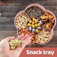 ราคา Snack Storage Box Flower Shape Snack Tray with Lid Food Storage BoxFruit Box ContainerPink (21193051365)