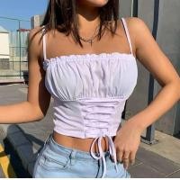 ราคา เสื้อครอปสายเดี่ยวมีสายรูดด้านหน้า 1992 (9115820272)