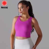 ราคา Nessaj เสื้อโยคะแบบยึดติดกับชุดชั้นในออกกำลังกายเสื้อชั้นในกีฬาผู้หญิงในยิมบราออกกำลังกายเปลือยเสื้อกั๊กเนื้อนุ่มสายไขว้ด้านหลัง (20948108588)