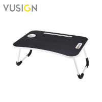 ราคา Vusign โต๊ะพับ โต๊ะวางโน๊ตบุ๊ค โต๊ะ พับเก็บได้ มีลิ้นชักเก็บของ มีที่วางแก้ว ช่องวางไอแพด folding computer desk (18500279796)