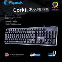 ราคา Razeak Corki RK X08 RGB Gaming Mechanical Keyboard Blue Switch (1567066344)