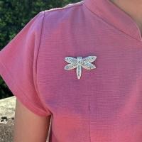 ราคา พร้อมส่ง เข็มกลัดแมงปอเงินแท้ 92 5 เข็มกลัดตอกลาย เครื่องเงินเมืองน่าน โดยร้านฮักเงินน่าน (20816218871)