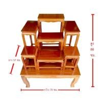 ราคา โต๊ะหมู่บูชาหมู่ 7 หน้า 6 สีไม้แบบเรียบ หน้าโต๊ะ 70 ซม (617620273)