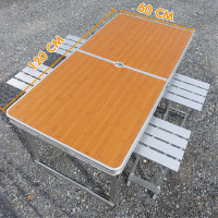 ราคา โต๊ะปิกนิก โต๊ะพับ ขาอะลูมิเนียม ปรับระดับได้ โต๊ะพับอลูมิเนียมแบบกระเป๋าพกพา ขาอลูมิเนียม (20220749466)