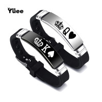 ราคา Yuee 2ชิ้น เซ็ตสร้อยข้อมือคู่รักซิลิโคนกีฬายอดนิยมกำไลข้อมือมงกุฎขาวดำ Her King His Queen สร้อยข้อมือสแตนเลสของขวัญ (12506087961)