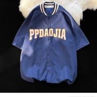 ราคา MNO 9 Shirt 55 เสื้อเชิ้ตชาย 2023 แขนสั้น ลายอักษร คอจีน ผ้าwaffle ทรงหลวม Oversize (18695605357)