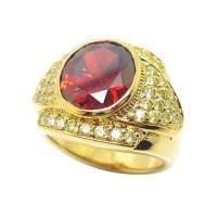 ราคา แหวนผู้ชาย แหวนทองผู้ชายแหวนแฟชั่น พลอยโกเมน แหวนผู้ชายทองชุบ แหวนชุบทอง 24k ชุบทอง โกเมนแดง บริการเก็บเงินปลายทาง (16006102387)