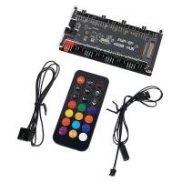 ราคา Case Fan Hub PWM ARGB 2 in 1 Controller SATA Power Supply Motherboard Controller AURA SYNC (12285067551)