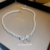 ราคา สร้อยคอโบว์ไข่มุกฝังเพชรแบบญี่ปุ่นและเกาหลีสาวหวานและบอบบางสร้อยคอรูปหัวใจแฟชั่นน้ำหนักเบาสร้อยคอหรู Xing (20696530834)
