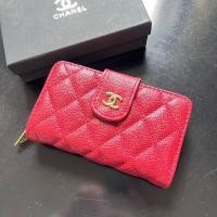 ราคา กระเป๋าสตางค์ใบกลางชาแนล สีแดงสดสวยอะไหล่ทอง พร้อมกล่อง (19380107888)