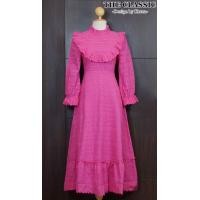 ราคา M 2XL The classic เดรสลูกไม้ฉลุแขนยาว ใช้ผ้าลูกไม้ฉลุลายปักขอบ ช่วงอกและชายเดรสแต่งระบายด้วยลูกไม้อีกลาย (18880342472)