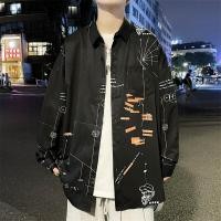 ราคา EF เสื้อผู้ชาย เสื้อ วินเทจ90 เสื้อช็อป เสื้อแขนยาวชาย กางเกงวอร์มชาย เสื้อแจ็คเก็ตพิมพ์ลายสไตล์ฮ่องกงหลวมสบาย ๆ 012404 (12400343903)