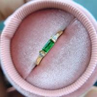 ราคา แหวนหมั้นเรขาคณิตยอดนิยม T B คลาสสิกฝังเพทายชุบอุปกรณ์เสริมแหวน14K สีเหลืองทองสำหรับผู้หญิง (10523613975)