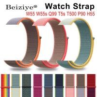 ราคา สายนาฬิกาข้อมือ สำหรับ ใส่ร่วมกับ Smart watch W55 W55s Q99 T5s T500 p90 Watch Strap สายนาฬิกา สายนาฬิกาข้อมือไนล่อน Nylon Loop Strap (3282594139)
