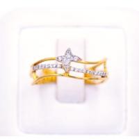 ราคา Happy Jewelry แหวนดอก 4 แฉก แถวคลื่นๆ ทองแท้ 9k 37 5 เพชรเกสร ME992 (17419217995)