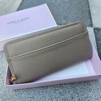 ราคา กระเป๋าสตางค์ซิปรอบใบยาว หนัง PU นิ่ม ด้านในสีครีม มีสายคล้อง พร้อมกล่อง (21326429992)
