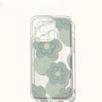 ราคา สำหรับ iPhone 7 8 Plus X XS Max XR 11 12 13 14 Pro Max ดอกไม้สีเขียวใส TPU เคสโทรศัพท์รูพรุน (20291724060)