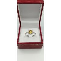 ราคา แหวนซิทริน พลอยแท้ เงินแท้ 925 เคลือบทองคำขาว (15937124828)