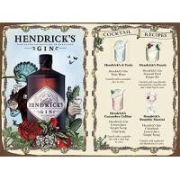 ราคา เครื่องดื่ม Hendricks Gin เหล็กสไตล์วินเทจโฆษณาแผ่นโลหะประดับผนังป้ายป้ายดีบุกตกแต่งโลหะโลหะ A3โปสเตอร์ Shots นิ้ว (20360045298)