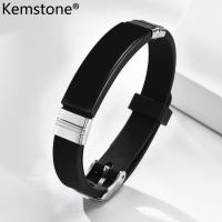 ราคา Kemstone กำไลข้อมือลายพรางผู้ชายผู้หญิงกำไลข้อมือซิลิโคนสีดำสีเงินของขวัญเครื่องประดับ (11224591260)