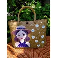ราคา กระเป๋าสานกระจูดลายสาวใส่หมวก10 10 (5901522812)