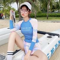 ราคา ชุดว่ายน้ำผู้หญิง สายเดี่ยว หุ่นสวย เก็บทรง เซ็ต2ชิ้น พร้อมเสื้อคลุม ชุดว่ายน้ำกางเกงขาสั้นแขนยาว (15470426148)