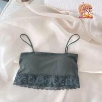 ราคา สายเดี่ยวผ้าร่องครึ่งตัว สปอร์ตบราสายเดี่ยว ชายระบายแต่งลูกไม้ A101 (15177464001)